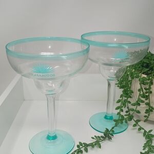 Teal Margarita Glass Set